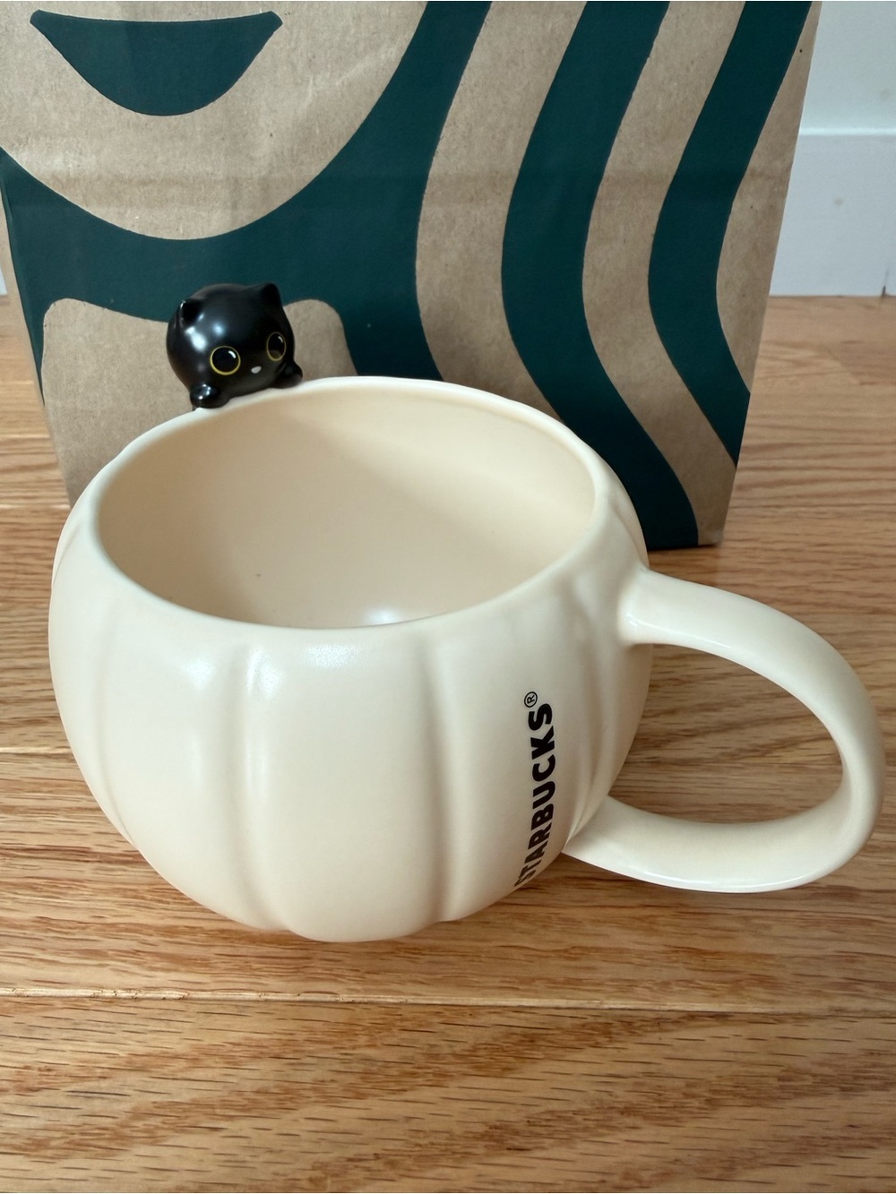 Starbucks Black Cat Pumpkin Ceramic Mug
